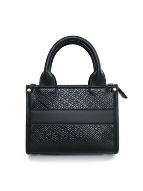 Structured Black Mini Top-Handle Tote
